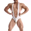 Sous-vêtements hommes sous-vêtement body ouvert BuUnderwear Sexy costume de lutte hommes une pièce combinaison jarretelle Teddies sous-vêtements