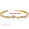 Link Armbänder ZHUKOU Kristall Stein Herz Liebe Tennis Armband Für Frauen Gold Farbe Hochzeit Engagement Unendlichkeit Luxus Schmuck VL160