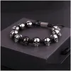 Bracelets porte-bonheur hommes bijoux Bracelet en acier inoxydable Skl tressé perles d'enveloppement pour 221028 livraison directe Dhemq