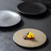 Platos creativos europeos, plato de cerámica, organizador de postres y té de la tarde, plato de aperitivos con relieve de rayas verticales, vajilla de cocina