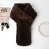 Шарфы Женщины настоящий шарф -воротник зимний теплый шейный щип