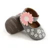 Första vandrare Sun Flower Pink Princess Born Baby Girl Shoes Soft Cotton Anti Slip Toddler Solid Color Spädbarn