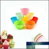 Cake Tools 6Pcs Reusable Cupcake Muffin Liners Sile Baking Cups Liner Cup Tray Case Drop Delivery Home Garden Kitchen Dining Bar Bake Otuon