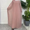 Etniska kläder muslimska arabiska abaya ramadan kvinnor islamiska kläder mellanöstern damer veckade lapptäcke jumpsuits klär fast Dubai kaftan