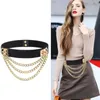 Belts 1PC Luxury Gold Chain Waist Belt Women Gift Dress Lazy Punk Wild Skirt Bands Leather Waistband Clothing Accessories