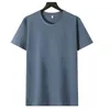 Erkek Tişörtleri Yaz 2023 Sıradan Düz Renk Kısa Kollu T-Shirt Moda Yuvarlak Yaka Pamuk Base Overwear