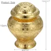 Lagringsflaskor 12 cm tibetansk buddhism altare legering guld helig flaska önskan uppfyllande skattpott