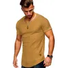 Herren-T-Shirts, Sommer, Rundhalsausschnitt, schlank, solide, kurzärmelig, gestreift, plissiert, Raglan-Oberteil 230110