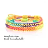 Strand 2Pcs Original Femmes Hommes Noeuds Faits À La Main Bracelet Tressé Pour Couple Tibétain Bouddhiste Multicolore Chanceux Corde Tissé Bracelets Cadeaux