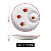 Platos nórdicos creativos para el hogar plato de cerámica redondo personalizado fresa ensalada dumpling occidental