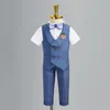 Clothing Sets Child Formal Vest Suit Set Boy Summer Autumn Wedding Baby First Birthday Piano Performance Costume Kids Waistcoat Shorts Clothes 230110