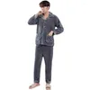 Survêtements pour hommes Coralline Pyjamas pour hommes Automne/Hiver Warm Flannel Housewear Set