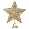 Decorazioni natalizie Tree Star Topper Light Toppers Upled Stars Illuminato Glitter oro Decorazione vintage Luci in metallo Treetop