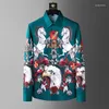 Men's Casual Shirts Printing High End Process And Drilling Long Sleeve Men's Autumn Designer Fashion Shirt Youth Leisure Luxury Top