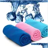 Towel Sport Ice Instant Cooling Face Reusable Cool Towels Quick Dry Cloth Fitness Yoga Climbing Exercise 30X80Cm Xh1262Wll Drop Deli Dhxbz