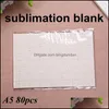 Paper Products Sublimation Puzzle A5 Size Diy Blank Puzzles White Jigsaw Square 80Pcs Heat Printing Transfer Handmade Gift 229 Drop Otnhb