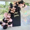 Andere decoratieve stickers 118 stks Zwart Rose Gold Ballon Arch Princess Birthday Ballonnen Garland Kit Baby Shower Girls Wedding Party Decor 230110