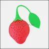 TEA STERERS 1 PC Herbal Spice Filter Kitchen Tools Stberry Accessories Infuser Ball Leaf Sile Sile Pås för bryggenhet Drop Deli Otgbd