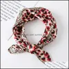 Schals Seide Leopard Schal Print Lady Square Neck Foard Schal und Wraps weibliche Kopftuch Mode Designer Bandanas Frauen Accessoires Otias