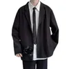 Herrjackor Stylish Suit Jacket 3D Cutting Men Blazer Single Breasted Autumn Lapel Coat Warme