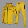 Chándales para hombre, chándal de primavera para hombre, Sudadera con capucha de lana técnica, ropa de entrenamiento elástica de algodón, abrigos, pantalones de chándal, conjunto deportivo, ropa