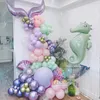 Inne dekoracyjne naklejki syrena oceaniczna seria balon girland łuk łukowe chorme niebieskie zielone lateks Balony ślubne przyjęcie urodzinowe Baby Shower Globos 230110