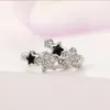 Kolczyki obręcze Dainty gwiazdy małe dla kobiet czarne kryształowo cyrkonia wykwintna dziewczęta oświadczenie Krąg Biżuteria
