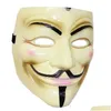 Mascheri per feste 50pcs v Maschera per vendetta giallo con eyeliner Nostril anonimo Guy Fawkes Fancy Adt Costume Halloween Delivery Delivery Ho Dh8ur