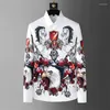 Men's Casual Shirts Printing High End Process And Drilling Long Sleeve Men's Autumn Designer Fashion Shirt Youth Leisure Luxury Top