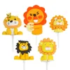 Gift Wrap 8pcs1set Jungle Party Cake Topper Safari Animals Figurer Toys Baby Shower Happy Birthday Picks Wild Theme 230110