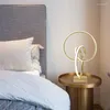 Table Lamps Art Curve Ins Individual Romantic Luxury Gold Lamp Remote Control Girls Kids Room Bedroom Bedside Study Cabinet Desk Light