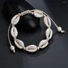 Charmarmband Handgjorda Sea Shell för kvinnor Bohemian Beach Cowrie Seashell String Chains Fashion Jewelry Gift With Delicate Box