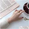 Silver New Simple 925 Sterling Sier Ring For Women 1.2Mm Thickness Knuckle Girls Finger Fine Jewelry Aneis Drop Delivery Dhacj
