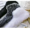 Scarves 2023 Real Fur Hat With Scarf Knitted Women Thick Warm Winter Cap Earflap Russia Hats Arrival