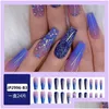 False Nails JP2996B3 Blue Ombre Set Press sulla finta lunghezza xl Lunghezza CoffinFalse Drople Delivery Health Beauty Nail Art Salon Dhdttt