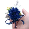 Decorative Flowers 6pcs Wedding Artificial Corsage Groom Bride Simulation Flower Supplies Suitable For Parties Anniversaries