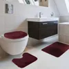 Toilet Seat Covers 3 Piece Set Cover Bathroom Rug Family Monochromatic Mat With Cut Out For Standing G3