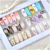 Nagelkonstdekorationer 1Box Colorf Rhinestones blandade ovala vattendroppar runt kameleon ab crystal glas ädelstenar strass 3d glitter droppe deliv dhczt