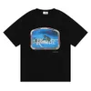 Mens T Shirts 21SS Designer Brand Rhude Summer Patterns broderi med bokstäver Tees Kort ärm USA Size M-XL
