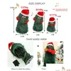 Decorazioni natalizie Ornamenti divertenti Canta elettrici Singazione Peluga giocattole rotante Musical Babbo Natale Decorazioni Delivery Delivery Home Gar Dhtxn
