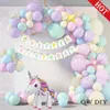 Autres autocollants décoratifs Confetti Macaron Licorne Fête d'anniversaire Ballon Garland Arch Kit Happy Banner Première Décoration Fille Garçons Enfants 230110