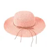 Chapéus largos Brim Raffia dobrável SUNHAT Mulheres de verão Sumshade Anti-UV Capuz coreano Baia feminina Viagem ao ar livre de protetor solar ao ar livre