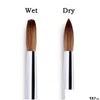 False Nails Nail Art Brush Acrylic Uv Gel Glitter Painting Brushes Crystal Handle Nylon Carving Flower Pens For Cin6 899 Drop Delive Dhnyc