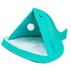 Camas para gatos Muebles Portátil Plegable Pupply House Funny Fishtype Pet Nestcute Felt Nest Dog Basket Cave Drop Delivery Home Garden S Dhhjz