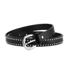 Belts Women's Men's Punk Style Belt Rivet Decoration Row Diamond Faux Leather Alloy Buckle Versatile Metal Claw Bead