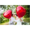 Feestdecoratie 20 stks 75 cm Big Pink Red Heart NT Ballon voor bruiloft Valentijnsdag Foil Helium opblaasbaar1 drop levering Home Gard Dhxug