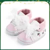 Primi camminatori Scarpe da ginnastica per bambini Scarpe da principessa in tela Scarpe sportive casual Neonate in pizzo Bowknot Walker Culla alta con suola morbida nata