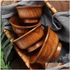 Bowls Mongolian Milk Tea Bowl Friendly Jujube Wood Drinkware Kitchenware Household El Suppliers Kitchen Bar Drop Delivery Home Garde Dhoaq