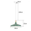 Pendant Lamps Kitche Green Light Bar Lighting Modern LED Lamp El Wood Lights Room Study Office Ceiling Bulb Include