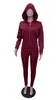 Women's Two Piece Pants Fashion Set Top And Long Sleeve Hooded Sport Casual Zipper Solid Color Autumn Winter Women Fall Clothing 2023